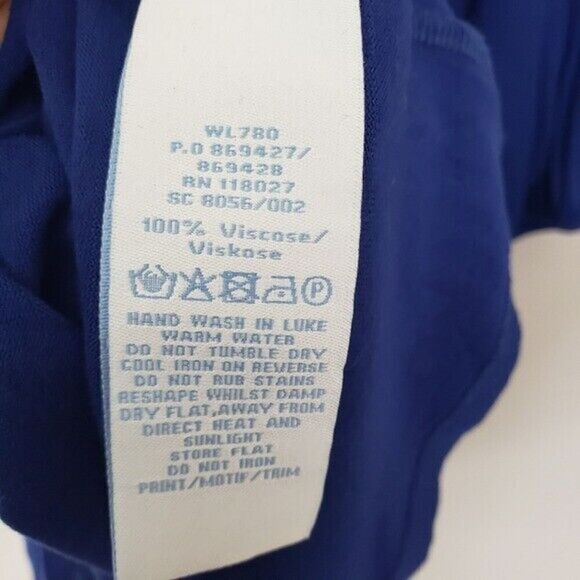 Boden Cobalt Blue 3/4 Sleeve Lattice Cutout Neck  Tunic Size 6 - Picture 4 of 4